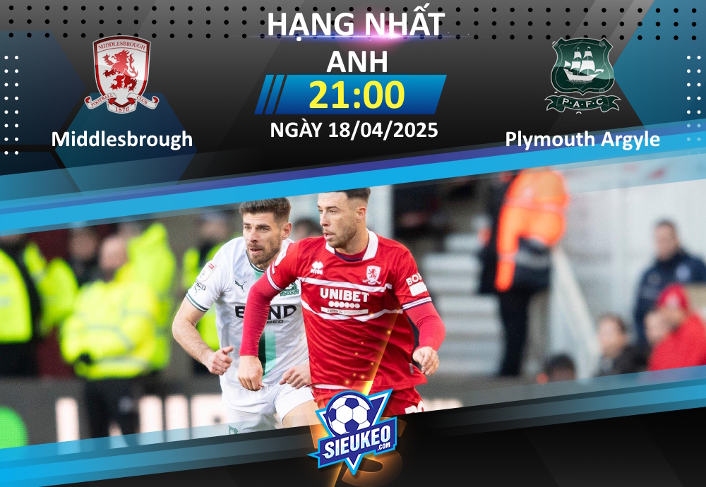 Soi kèo bóng đá Middlesbrough vs Plymouth Argyle 21h00 ngày 18/04/2025: Tiệc tại Riverside