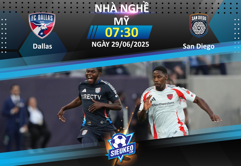 Soi kèo bóng đá Dallas vs San Diego 07h30 ngày 29/06/2025: Tiếp đà hưng phấn