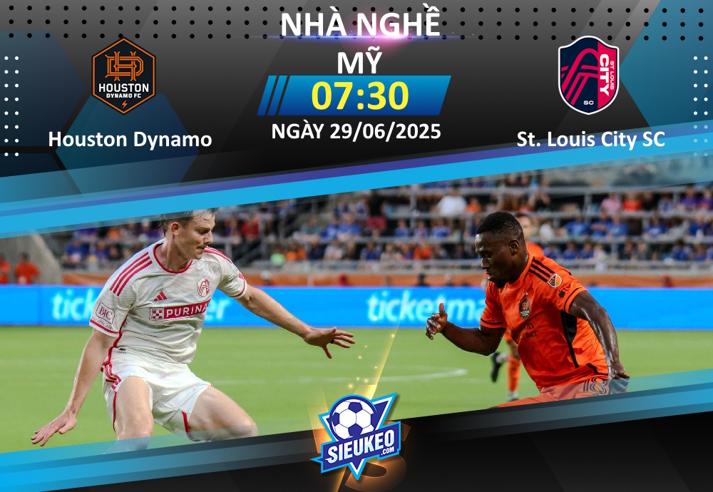 Soi kèo bóng đá Houston Dynamo vs St. Louis City 07h30 ngày 29/06/2025: Buồn ngủ lại gặp chiếu manh