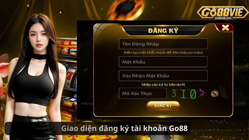 Giao diện đăng ký tài khoản Go88