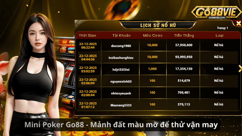 Mini Poker Go88 - Mảnh đất màu mỡ để thử vận may