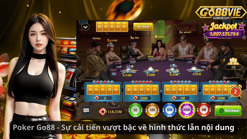 Poker Go88 - Sự cải tiến vượt bậc về hình thức lẫn nội dung