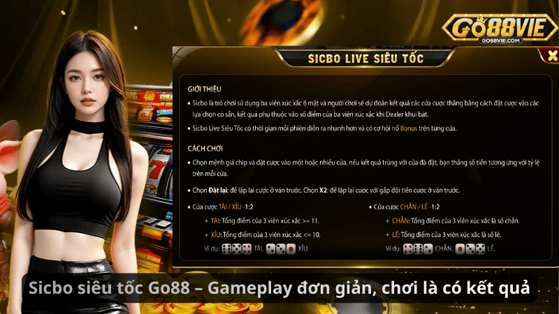 Sicbo siêu tốc Go88 – Gameplay đơn giản, chơi là có kết quả