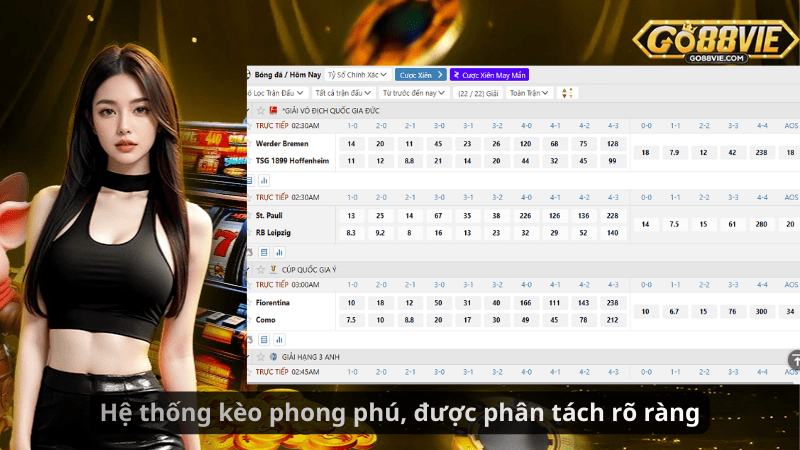 Hệ thống kèo phong phú, được phân tách rõ ràng